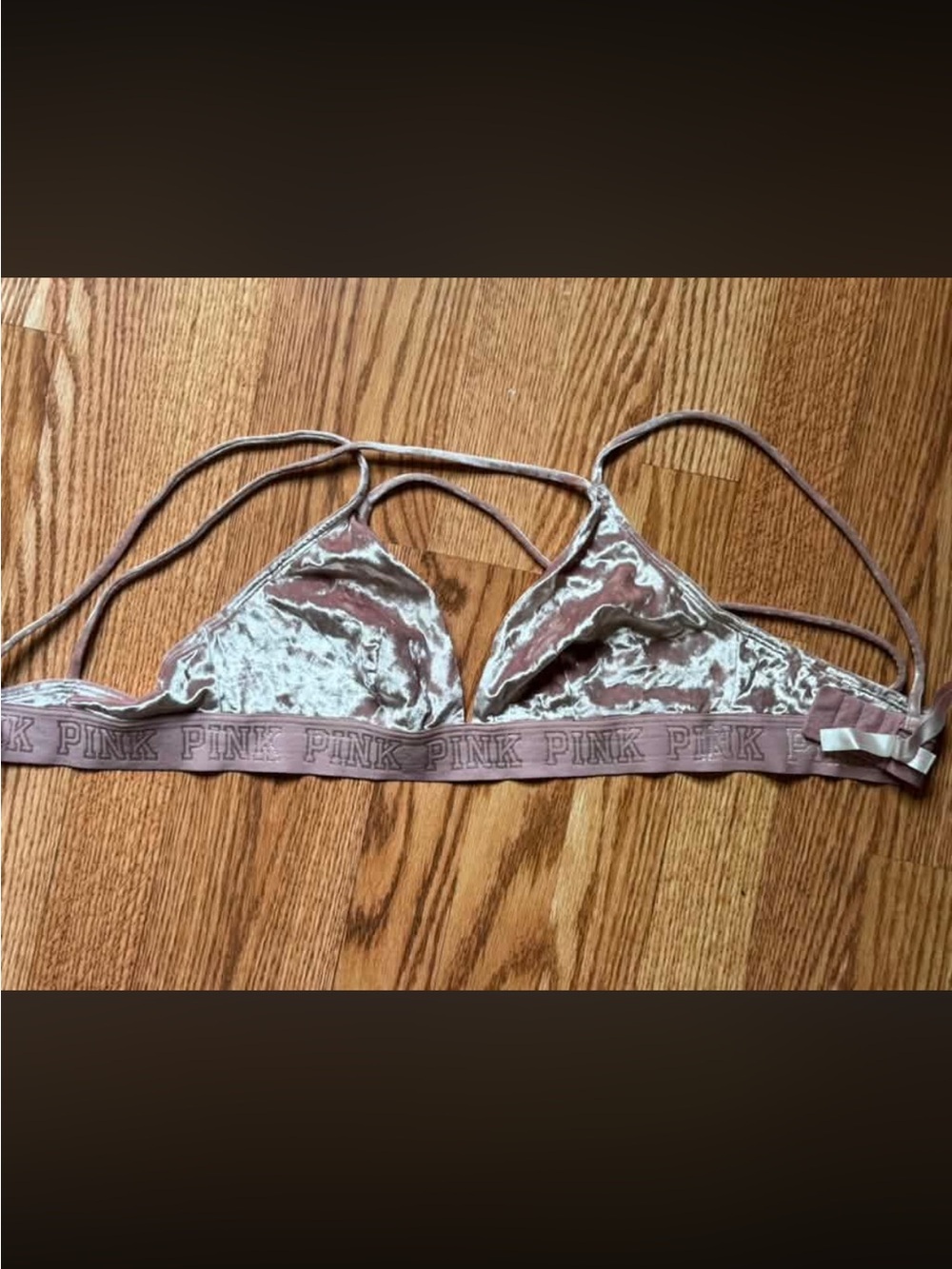 PINK Victoria's Secret Velvet Triangle Bralette - Blush